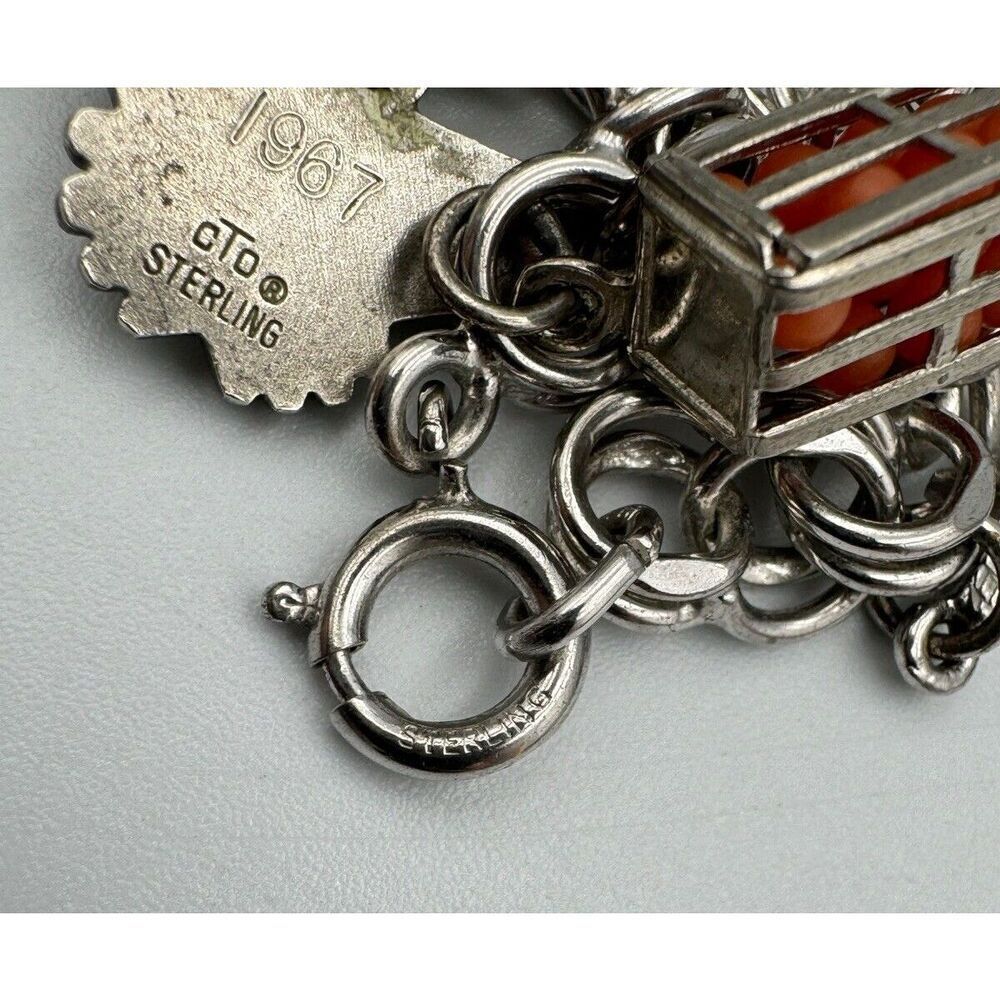 Vintage Sterling Silver Charm Bracelet States Operator Service Award Estate Find - Picture 15 of 16